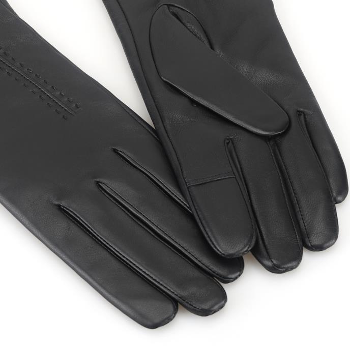 Isotoner® Ladies Cashmere Lined Leather Glove With Button Detail Black Extra Image 3